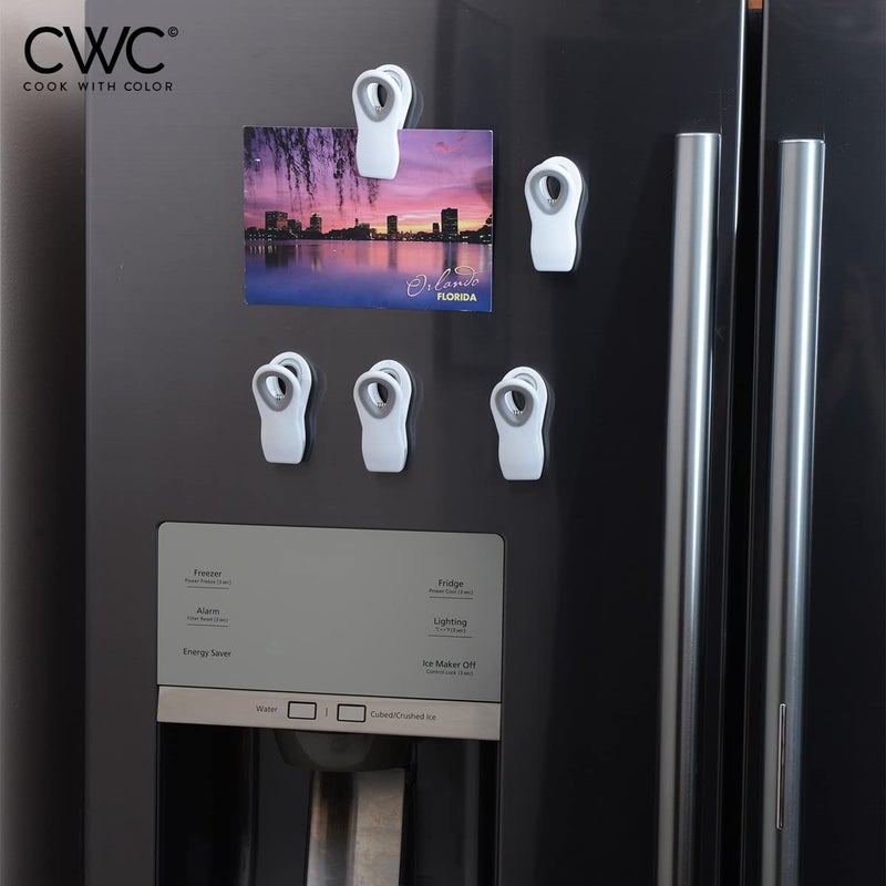 COOK WITH COLOR Bag Clips with Magnet- Food Clips, Chip Clips, Bag Clips for Food Storage with Airtight Seal Grip for Bread Bags, Snack Bags and Food Bags (White, Pack of 10) - Image 5